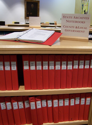 Notebooks in our library contain inventories listing the contents of archival collections.