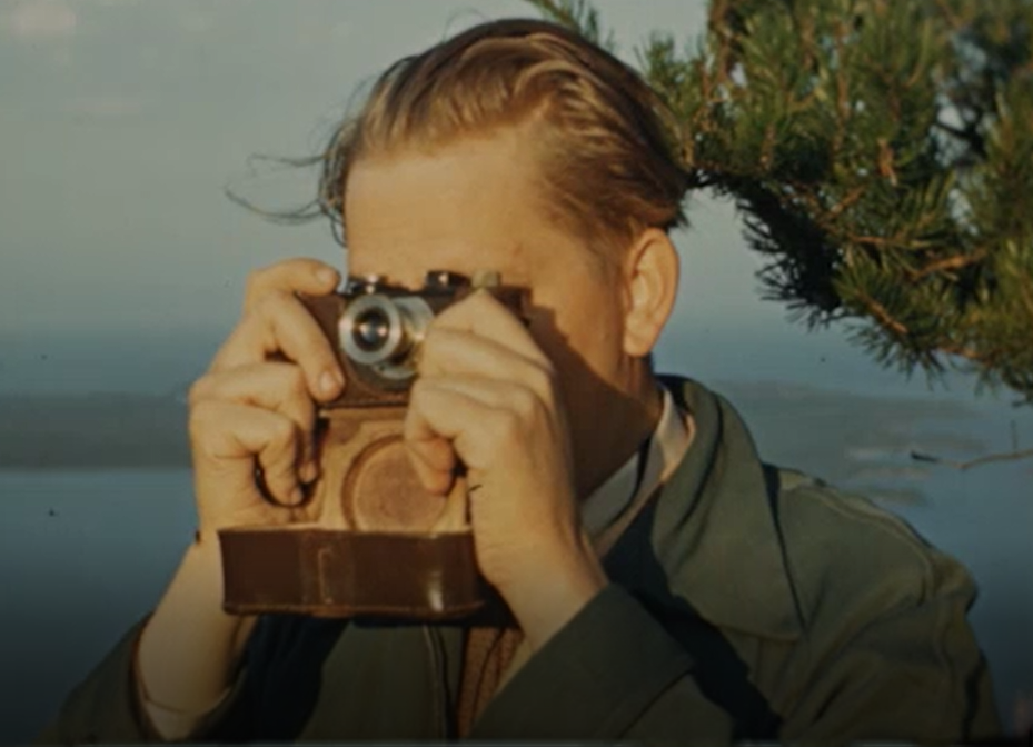 Pigeon River film, undated. Footage of Elmer Albinson