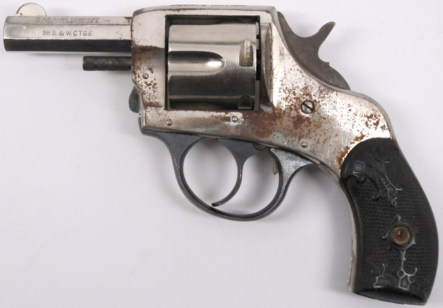 The American Double Action .38 caliber centerfire revolver, typical of the period but not the gun that killed Dunn or Connery.