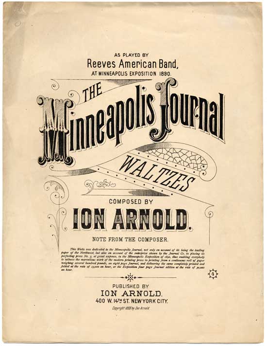 Front cover of  The Minneapolis Journal Waltzes