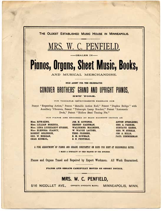 Back cover of  The Minneapolis Journal Waltzes