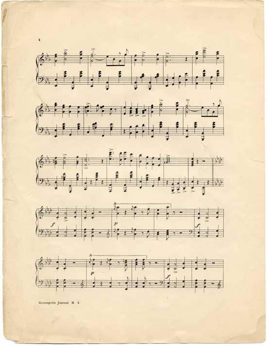 Page 4 of  The Minneapolis Journal march, two-step, or cake walk