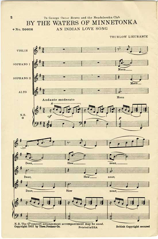 Page 2 of  By the waters of Minnetonka : an Indian love song
