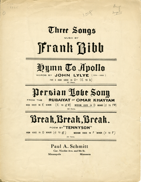 Front cover of Persian love song