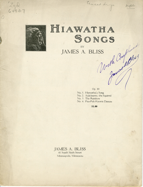 Front cover of  Hiawatha songs, Op. 10
