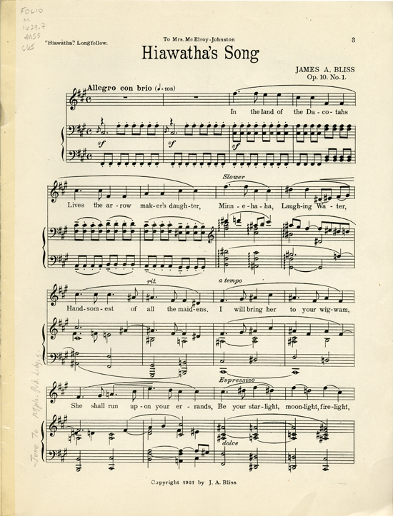 Page 3 of  Hiawatha songs, Op. 10