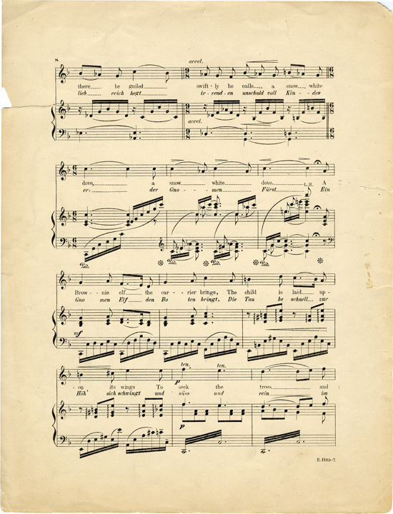 Back cover of  The brownie king (Der Gnomen Fürst) : song for medium voice