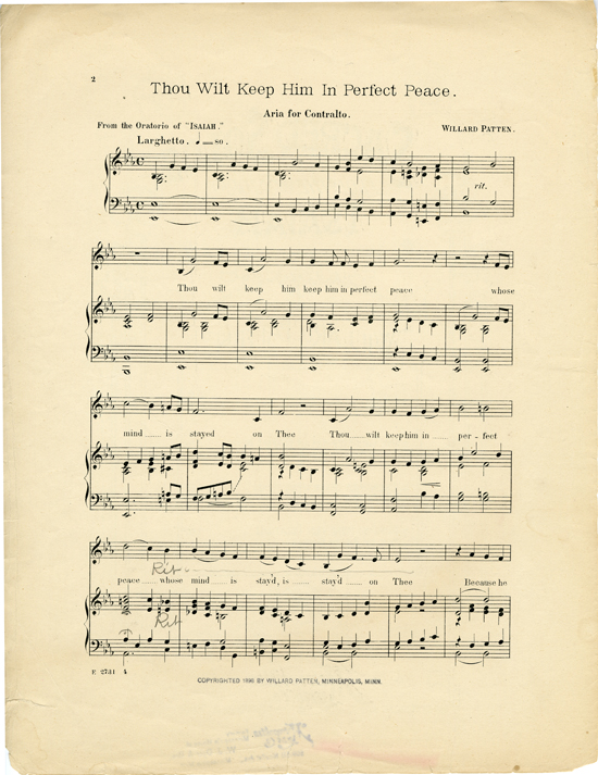 Page 2 of  Thou wilt keep him in perfect peace : aria for contralto