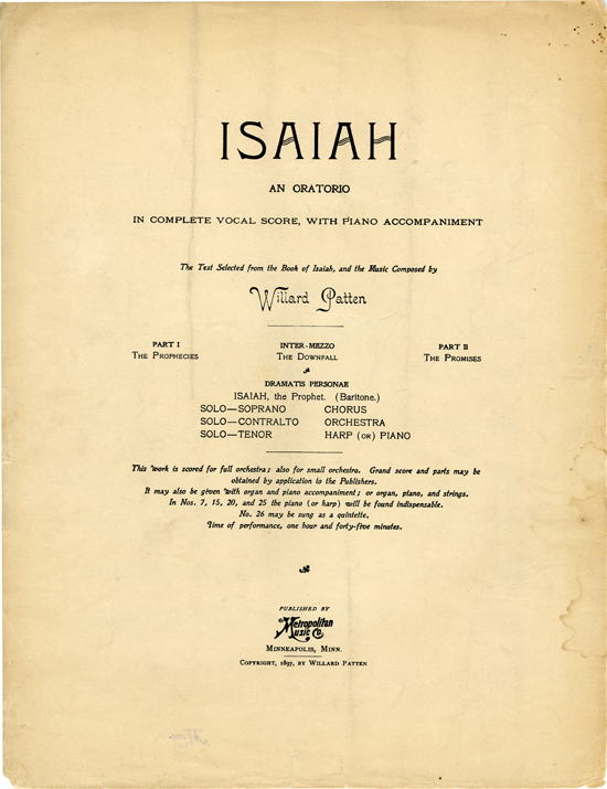 Back cover of  Thou wilt keep him in perfect peace : aria for contralto