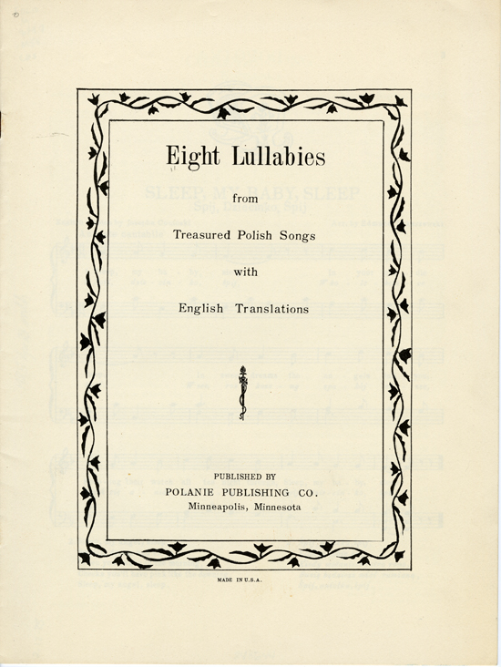 Front cover of  Eight lullabies from treasured Polish songs with English translations