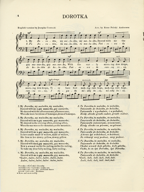 Page 4 of  Eight lullabies from treasured Polish songs with English translations