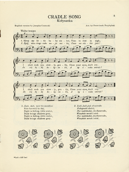 Page 5 of  Eight lullabies from treasured Polish songs with English translations