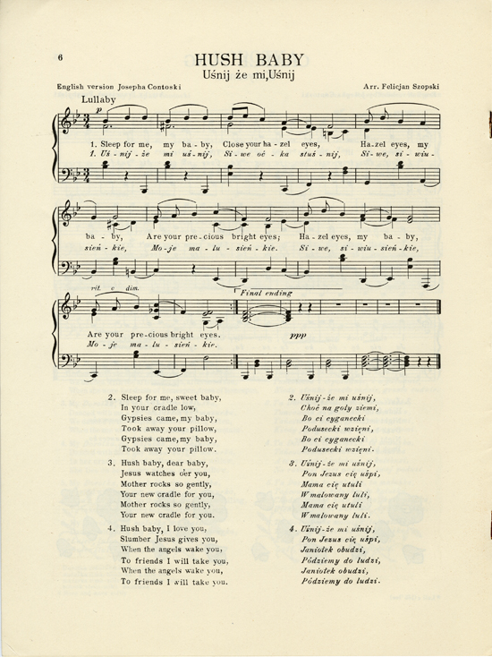 Page 6 of  Eight lullabies from treasured Polish songs with English translations