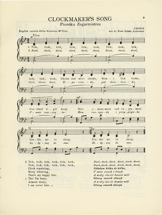 Page 9 of  Eight lullabies from treasured Polish songs with English translations