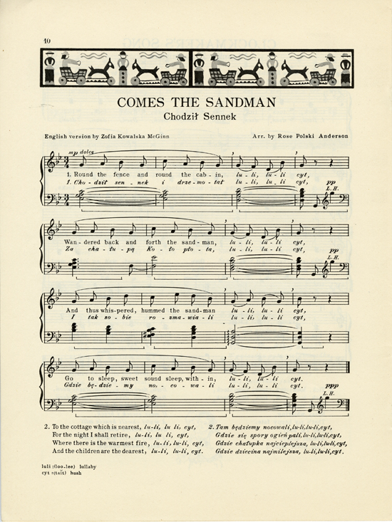 Page 10 of  Eight lullabies from treasured Polish songs with English translations