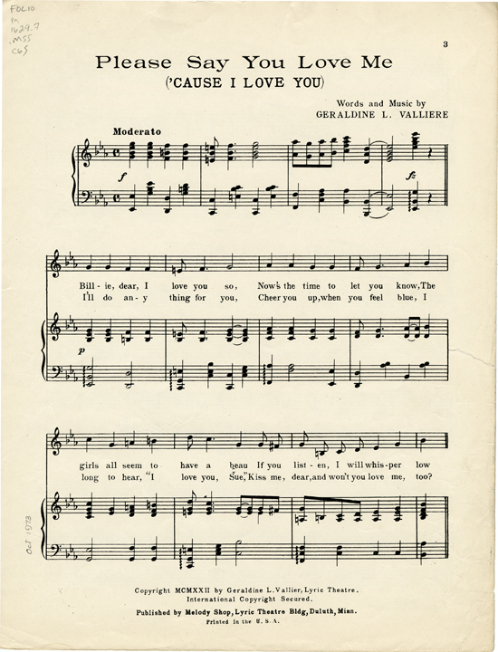 Page 3 of  Please say you love me ('cause I love you) : fox trot