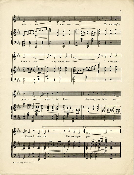 Page 5 of  Please say you love me ('cause I love you) : fox trot