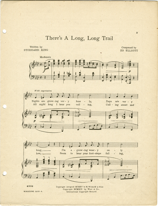 page 3 of There's a long, long trail : song