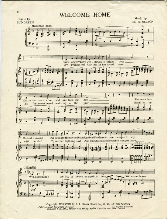 page 2 of  Welcome home