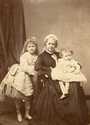 Mrs. Frederick A. Chapman with her granddaughters Clemence E. Finch (left) and Nellie G. Finch, circa 1875