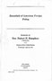 Essentials of American Foreign Policy, U.S. Senate, printed, April 25, 1951