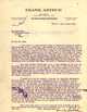Letter from Frank Arthur to Maud Hill Sr.
