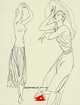 Page from a Jerome Hill sketchbook: dancing women