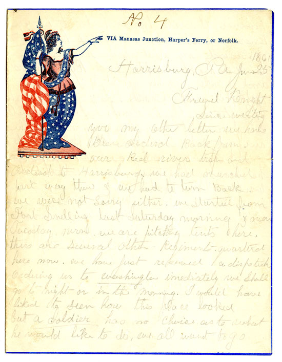 Letter from Edward A. Walker to George W. Knight, June 25, 1861, page 1