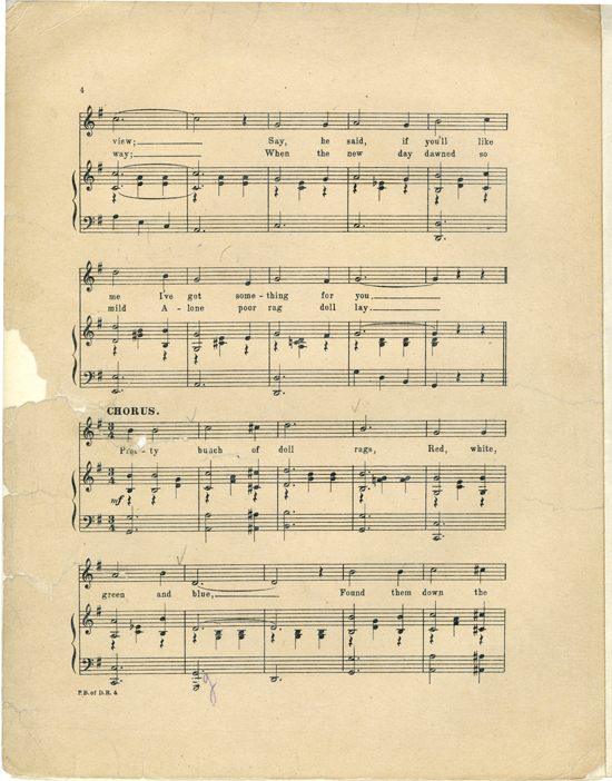 Page 4 of  Pretty bunch of doll rags : red-white-green-and blue waltz song