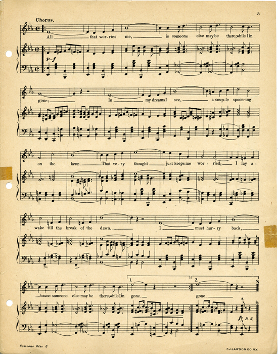 page 3 of  Someone else may be there while I'm gone