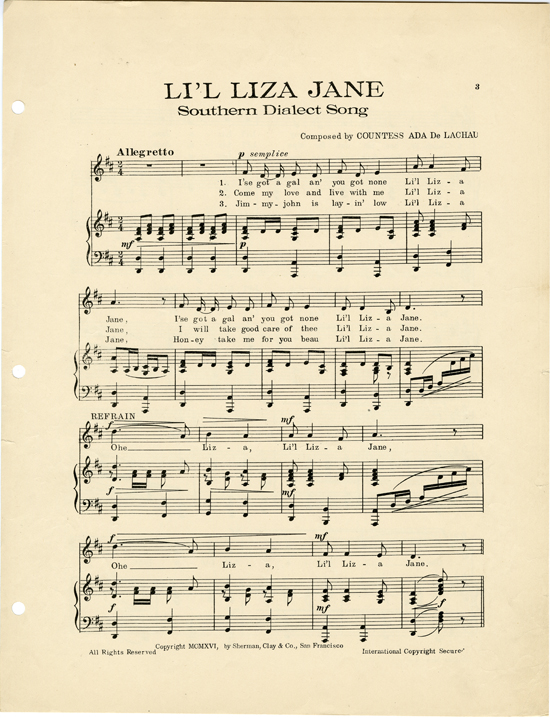 page 3 of  Li'l Liza Jane