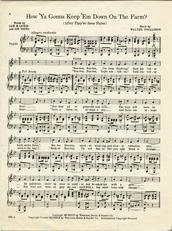 page 2 of  How ya gonna keep 'em down on the farm