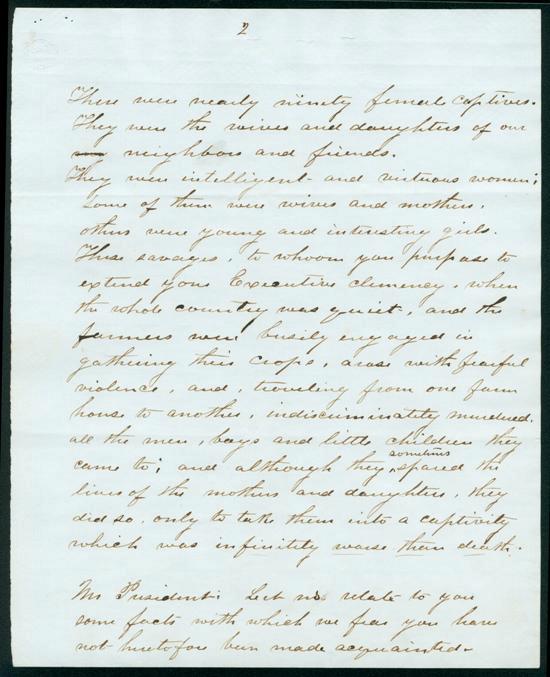 Letter Lincoln Dec 1862 protesting Pardon, page 2