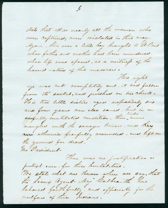 Letter Lincoln Dec 1862 protesting Pardon, page 6
